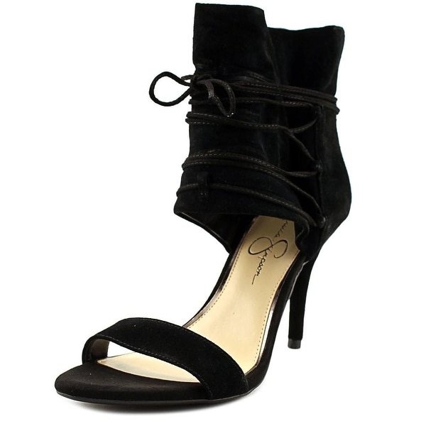 Jessica Simpson Madeena Women Open Toe Suede Black Sandals