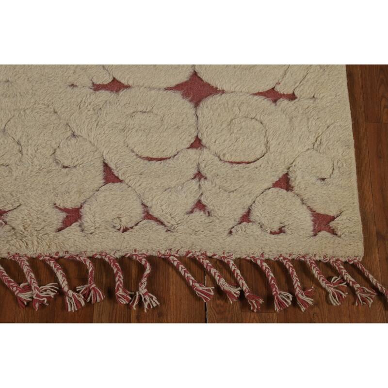 Geometric Moroccan Indian Area Rug Handmade Wool Carpet - 5'1" x 8'0"