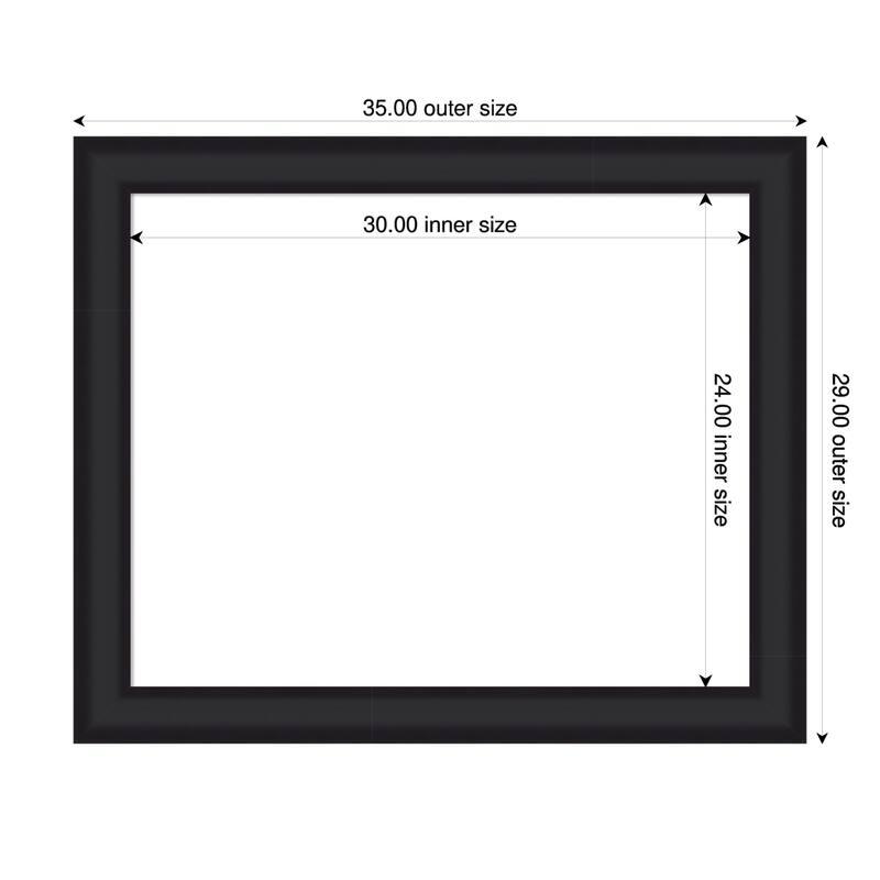Oliver Framed Dry Erase Magnetic Board - 35 x 29 in - Oliver Black
