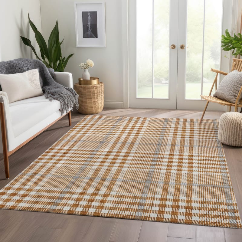 Premium Washable Super Soft Modern Plaid Mayfield Rug