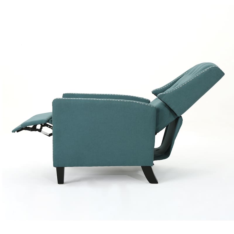 Pushback Recliner Chair, Fabric Armchair Push Back Recliner with Rivet Trim, Mid Century Tufting Accent Chair for Living Room