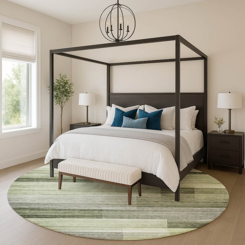 Premium Washable Super Soft Ombre Layers Mayfield Rug - Green - 8' x 8'