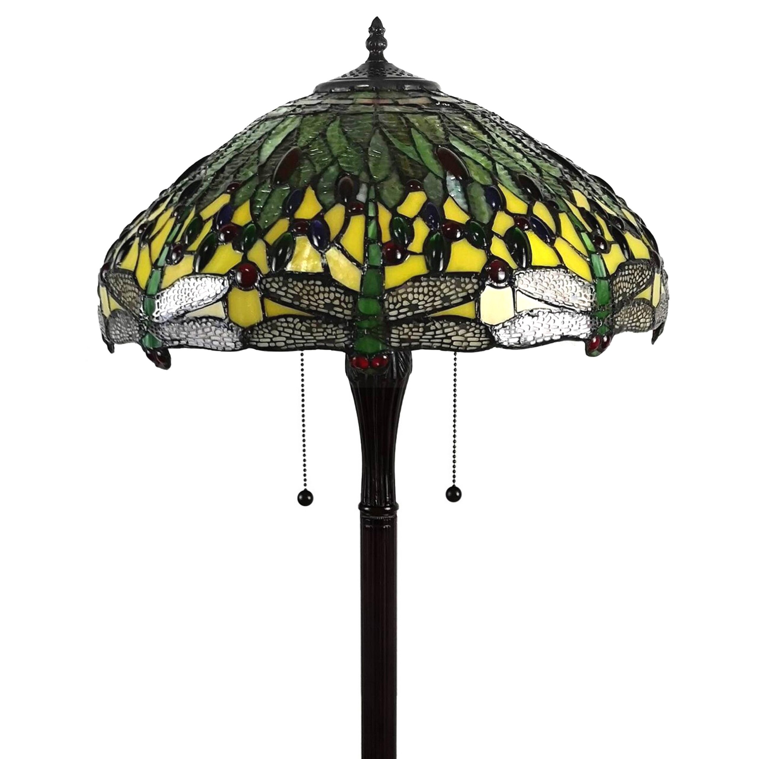 Shop Tiffany Style Floor Lamp Standing 62 Tall Stained Glass Floral Bedroom Living Room Reading Gift Am1028fl18b Amora Lighting Overstock 7542438