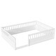 preview thumbnail 4 of 11, White Full Size Pine Wood Floor Bed Frame with Fence for Bedroom, Playroom, Kids, Boys and Girls