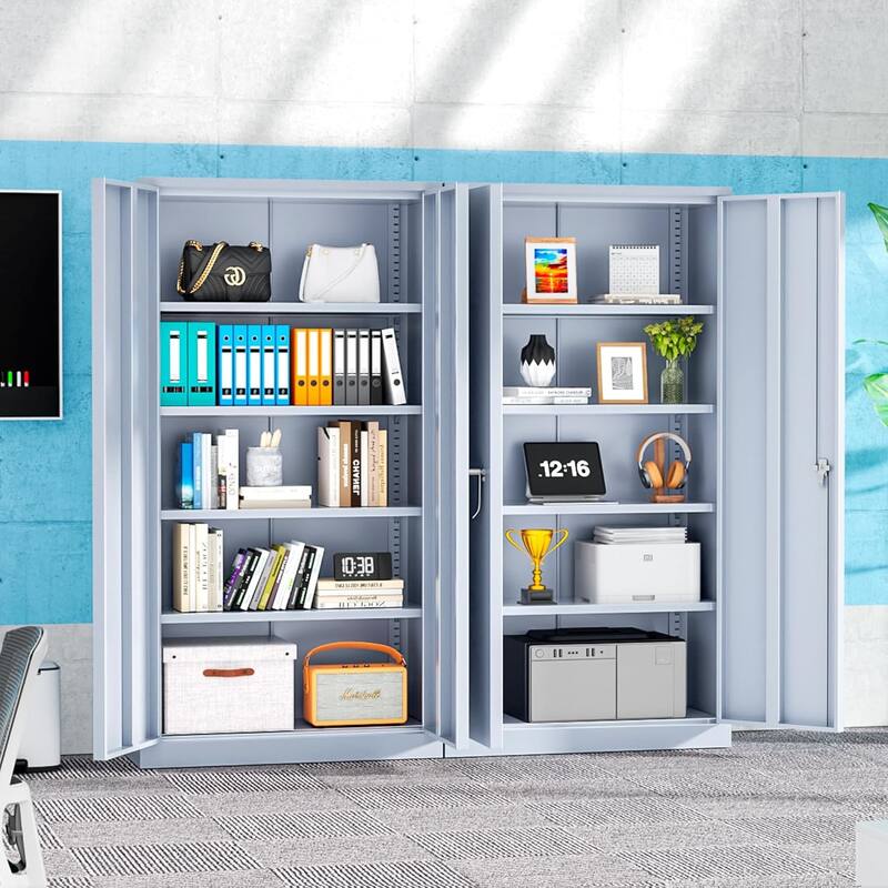 Garage Cabinet Tool Storage Workbenches with Locking Doors and Adjustable Shelves