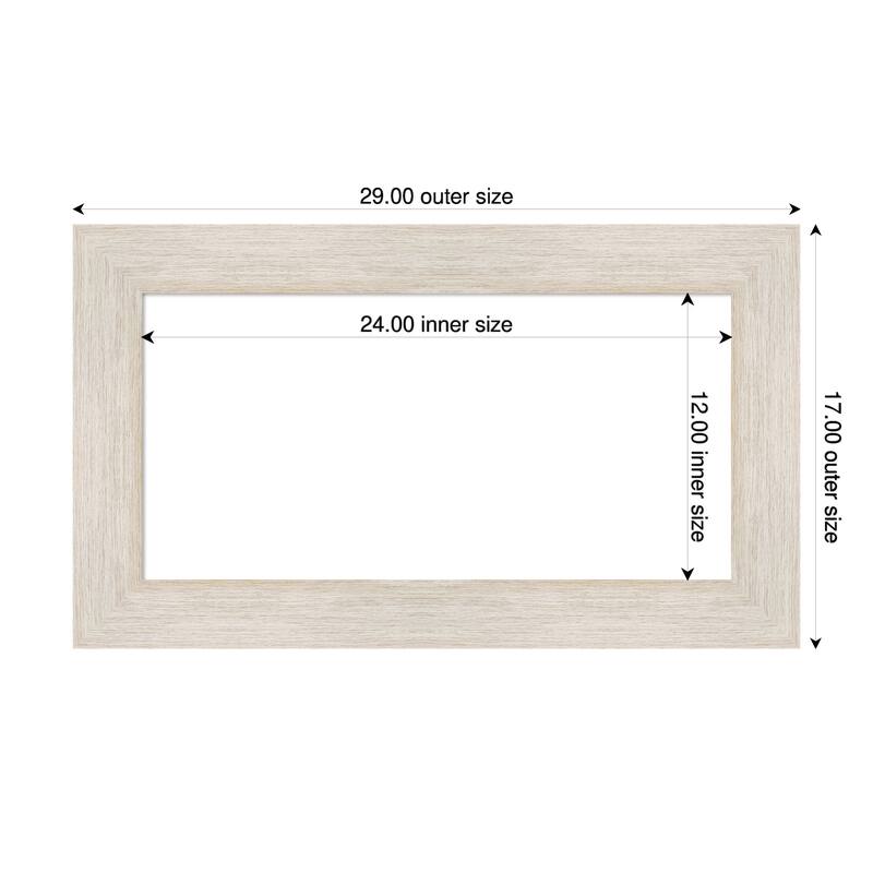 Amanti Art Hardwood Chocolate Framed Dry Erase Magnetic Board - 29 x 17 in - Hardwood White Wash