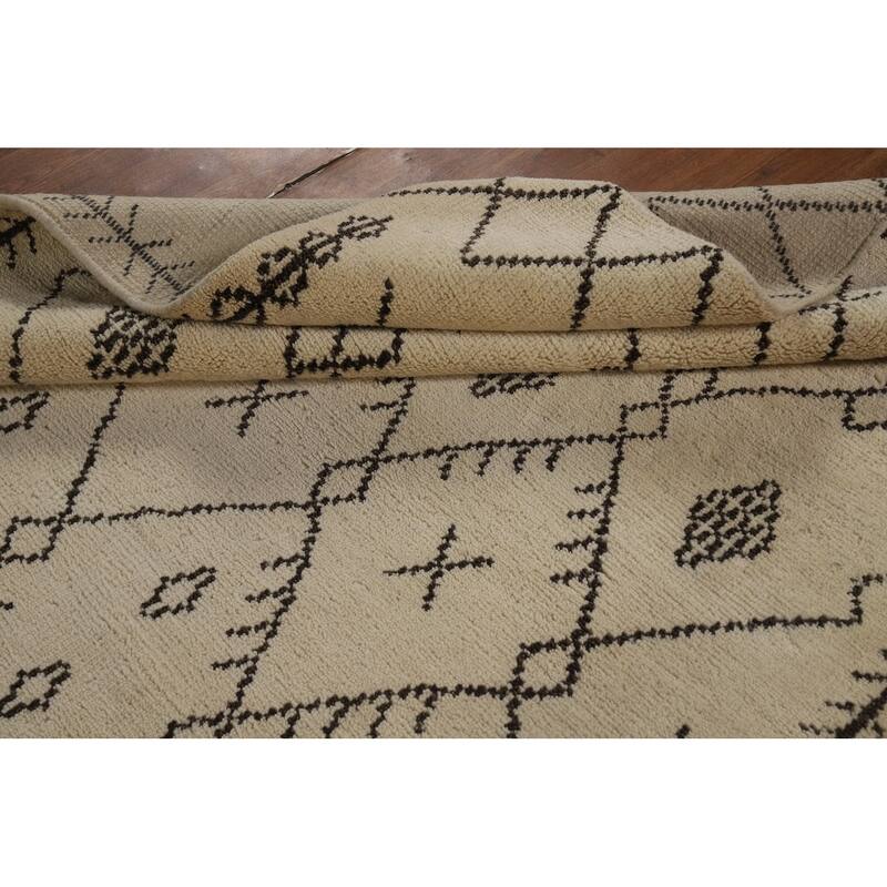 Trellis Moroccan Indian Area Rug Hand-Knotted Wool Carpet - 5'5" x 7'9"