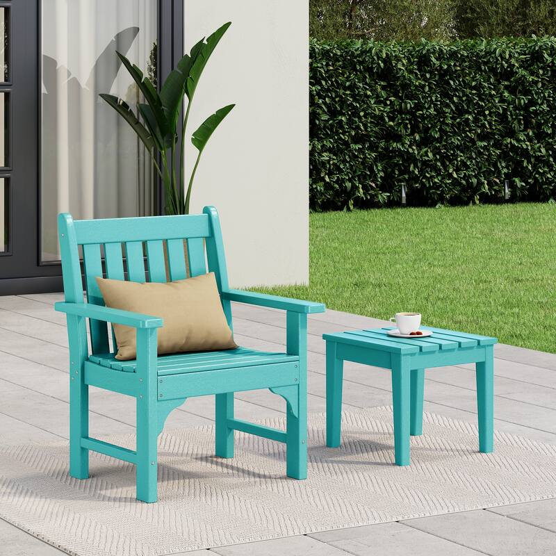 Laguna Outdoor Patio Garden Arm Chair Set with Side Table