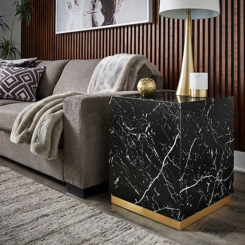Darcy Faux Marble Square End Table by iNSPIRE Q Bold