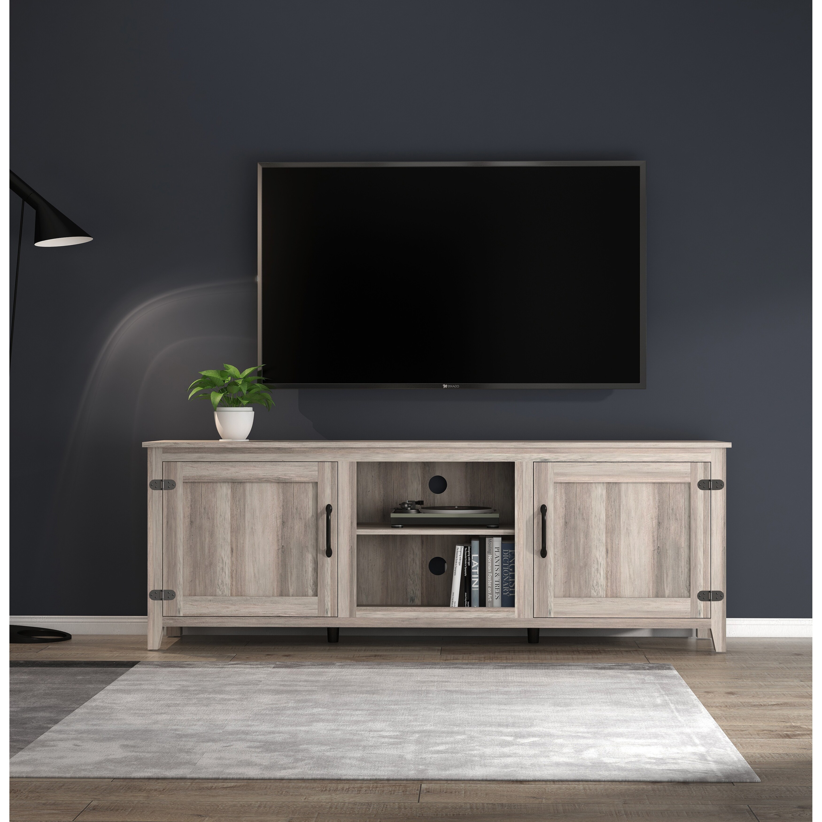 Grey tv stand sales 60 inch