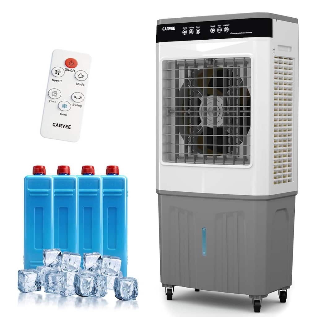 11.6 Gal 3500 CFM Portable Cooling Fan, Evaporative Air Cooler with Touch Screen, Remote for Bedroom, Home, Office