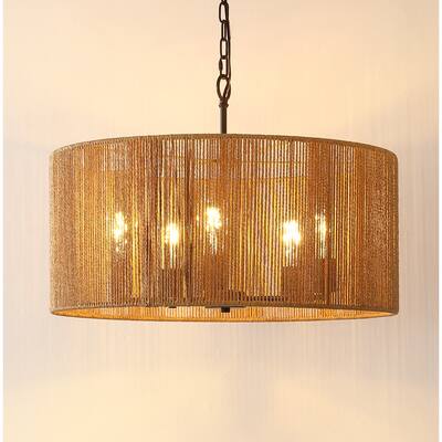 SAFAVIEH Home Lighting Collection Rylumi 24" Modern & Contemporary Pendant (5-bulb) - 24" W x 24" D x 80" H