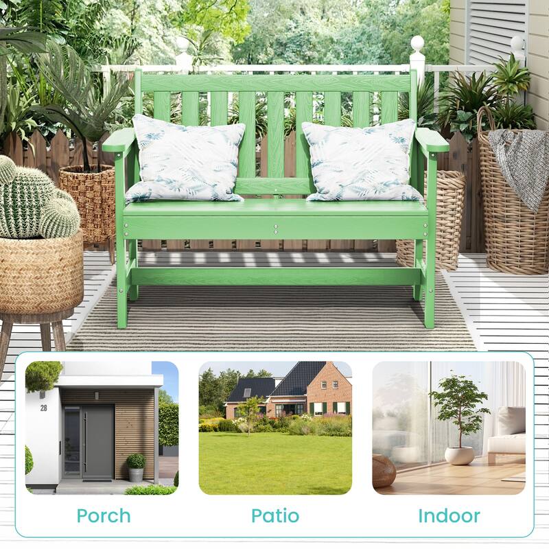 Outdoor 2-Person Garden Bench 42.92-in W x 35.83-in H
