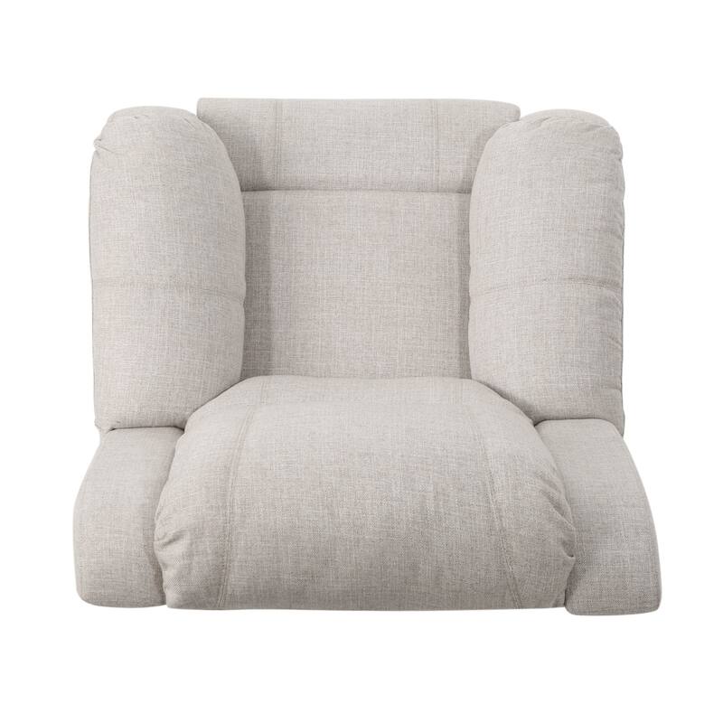 Upholstered Linen Manual Recliner Sofa Chair with Adjustable Backrest and Footrest, Modern Home Lounge Chair for Living Room