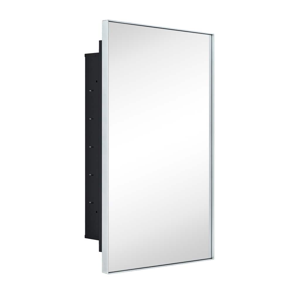 TEHOME Yasine Recessed Mount Squared Rectangle Medicine Cabinet with Mirror - 26" x 16"