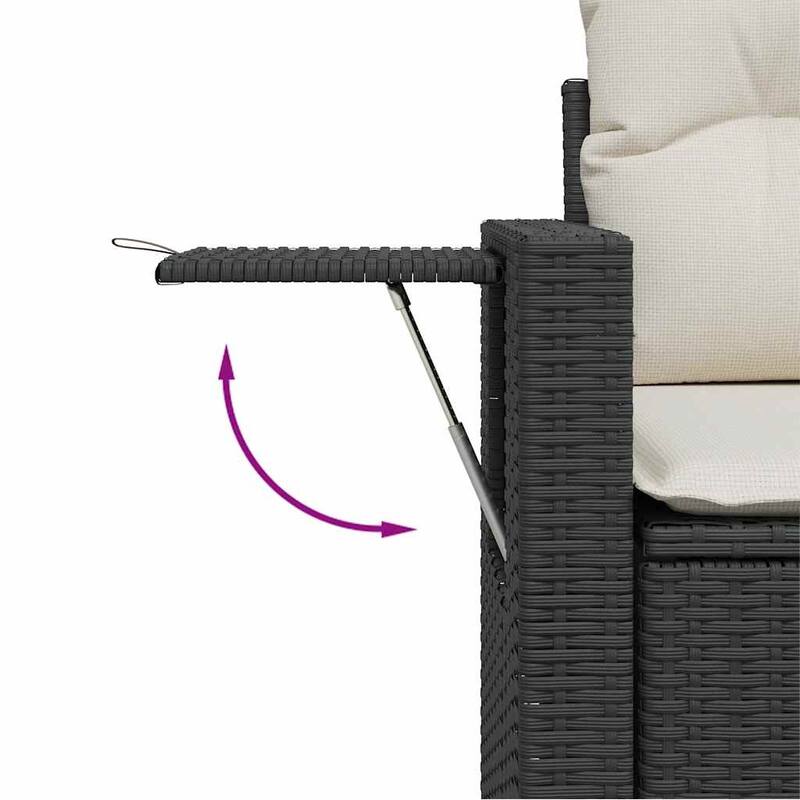 vidaXL Patio Sofa Set with Cushions Sofa Modules Outdoor 7 Piece Poly Rattan - 21.7 x 24.4 x 27.2