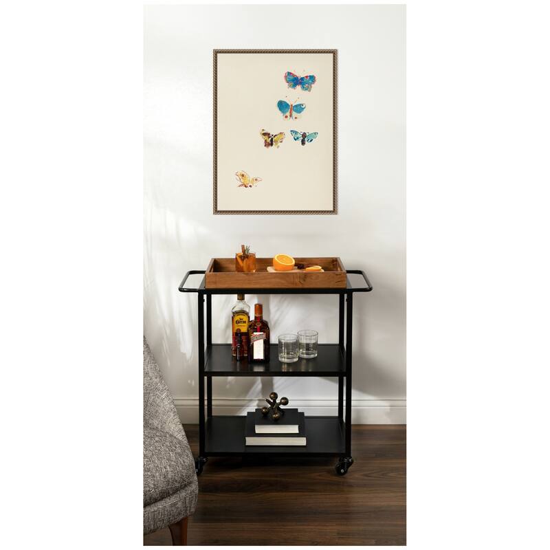 Kate and Laurel Five Butterflies 1912 Odilion Redon by Nostalgia Prints Framed Canvas Wall Art Print