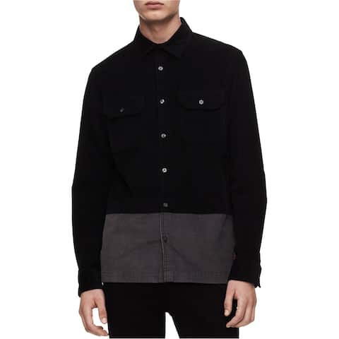 Calvin Klein Mens Colorblocked Corduroy Button Up Shirt
