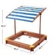 preview thumbnail 20 of 18, Kids Sandbox with Adjustable Cover, 46'' Wooden Sand Box with 2 Foldable Bench Seats, Outdoor Sandpit for Backyard Play