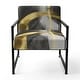 preview thumbnail 64 of 101, Designart "Mettalic Indigo And Gold II" Upholstered Abstract Accent Chair - Glam Arm Chair For Living Room