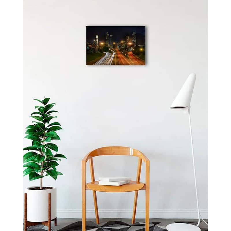 WC026 Atlanta GA at Night Traviling Lights by Wayne Collamore Art Poster - Print On Demand - 24 x 36 Inch