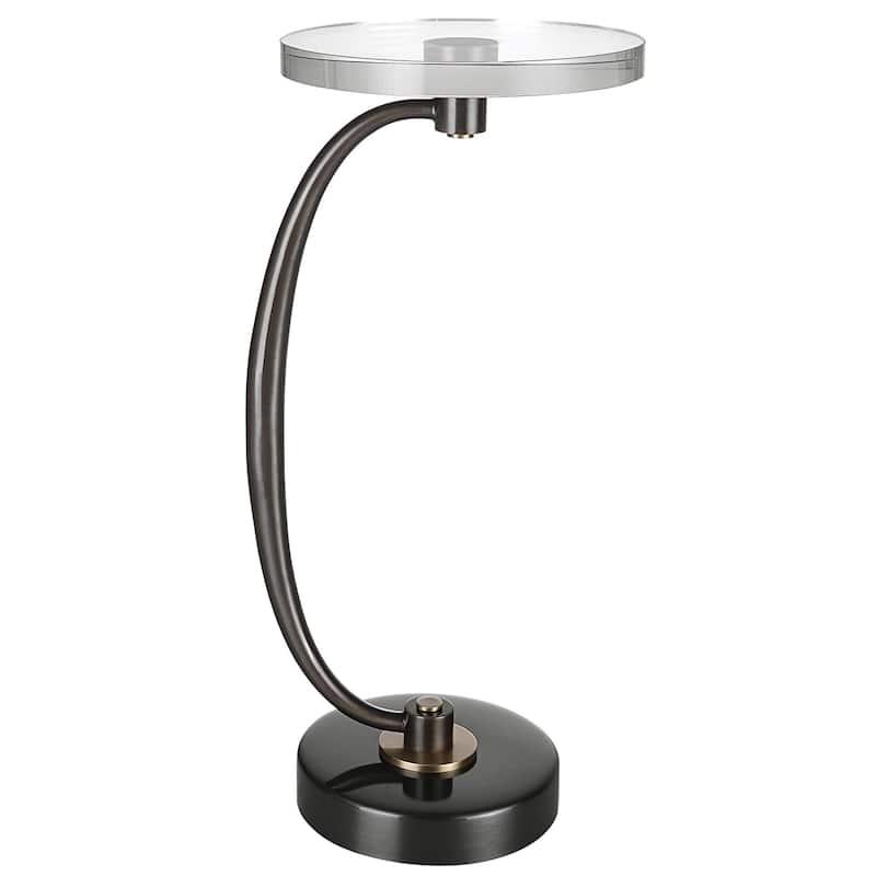 Uttermost Waveney 12" Wide Modern Sophisticated Crystal Top Side Drink