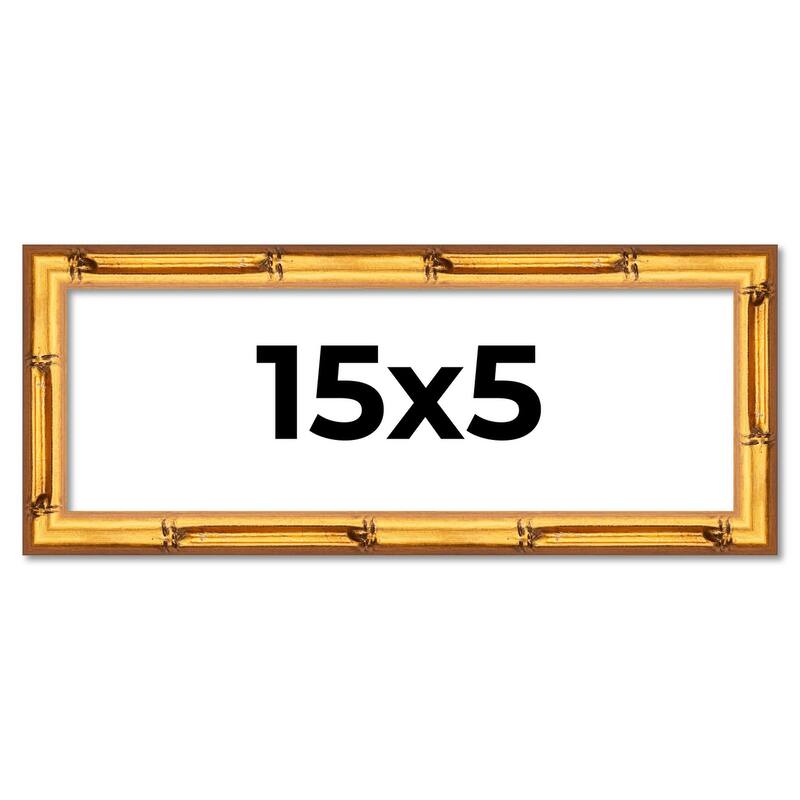 15x5 Frame Gold Bamboo Picture Frame - Complete Modern Photo Frame
