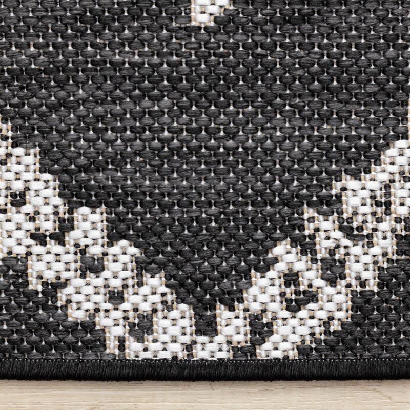 Jackson Collection - Black Grey Diamonds Indoor/Outdoor Area Rug
