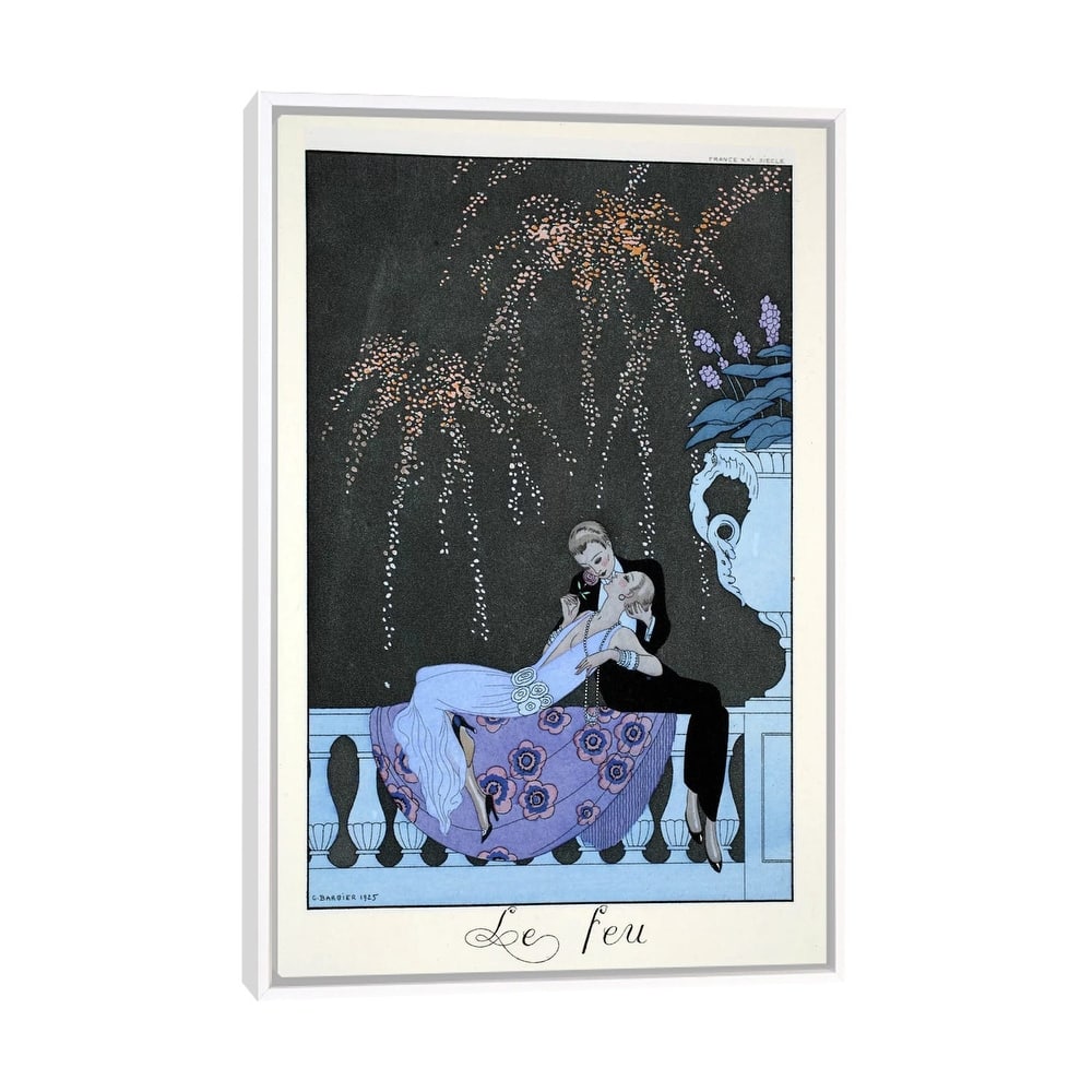 iCanvas "Fire, from 'Falbalas & Fanfreluches, Almanach des Modes Presentes" by George Barbier Framed Canvas Print