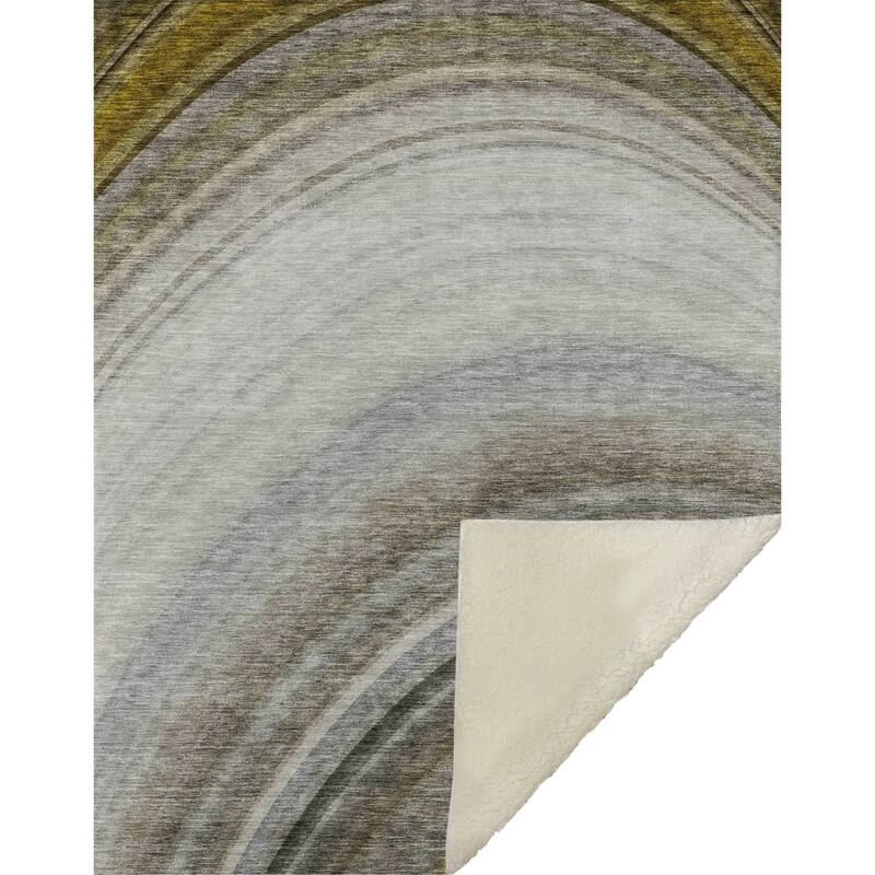 Premium Machine Washable Contemporary Wave Sherpa Throw Blanket