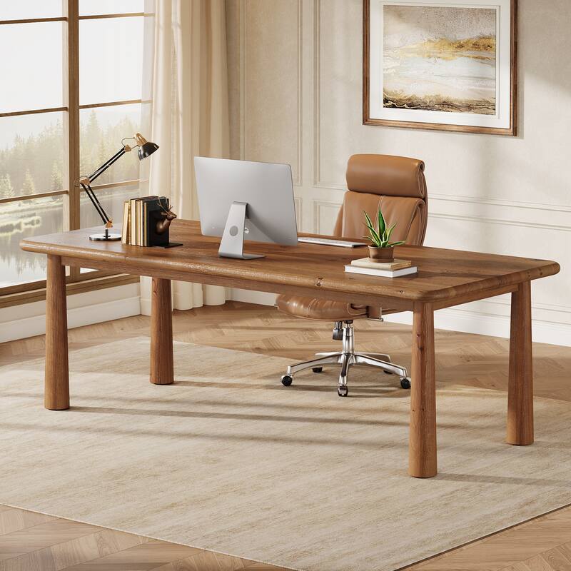 Solid Wood Executive Desk with Heavy Duty Legs, 63-Inch