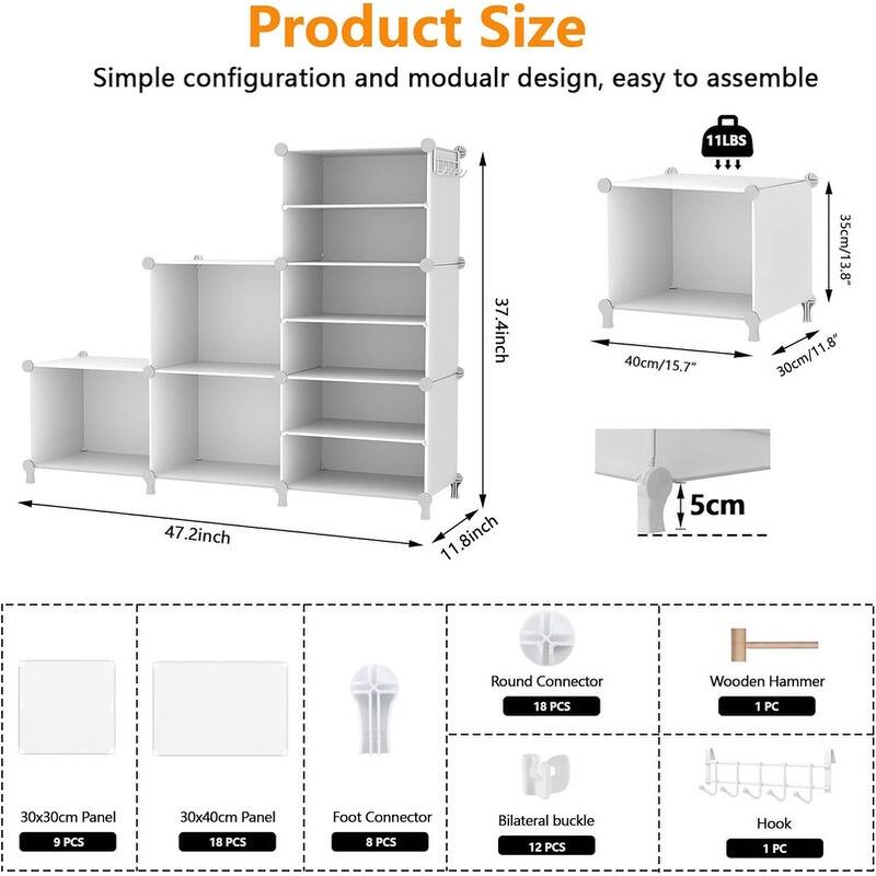 6 Cube Closet Organizer Storage Shelves