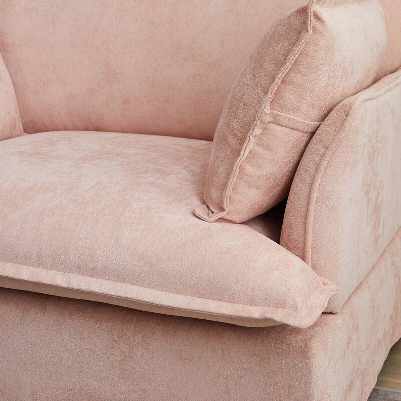 Roomfitters 47.2" Oversized Accent Chair, Chenille Armchair with Deep Wide Seat, Throw Pillows, Modern Lounge Sofa