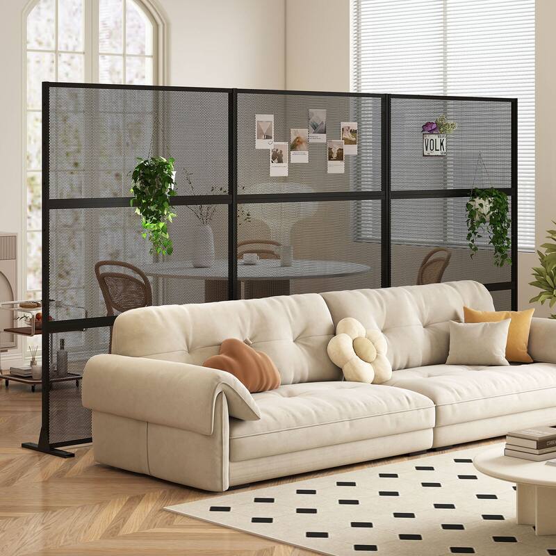 Costway 72”H x 48”W Metal Privacy Screen with Expansion Bolts & - See Details