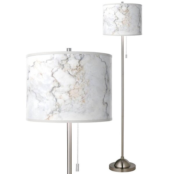 Marble glass satin nickel floor lamp outlet