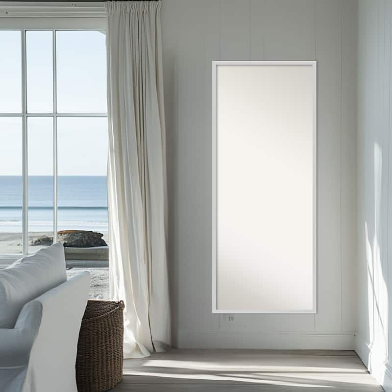 Incline Non-Beveled Wood Framed Full-Length Floor Leaner Mirror