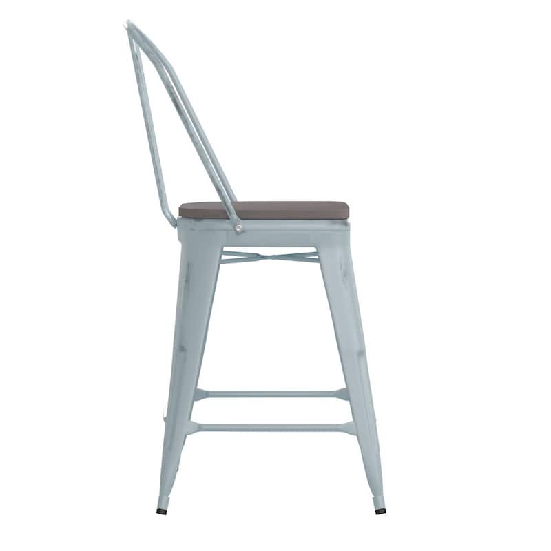 All-Weather Counter Height Stool with Poly Resin Seat