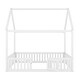 preview thumbnail 3 of 7, Wood Full Size Floor Bed House Bed with Fence and Door for Toddler, Kids