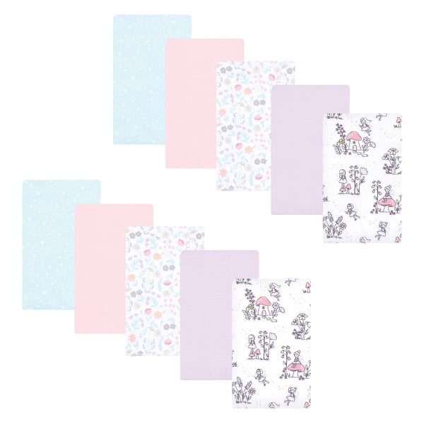 slide 1 of 1, Hudson Baby Infant Girl Flannel Burp Cloth 10pk, Garden Fairies, One Size - Garden Fairies 10 Pack - One Size One Size - Garden Fairies 10 Pack