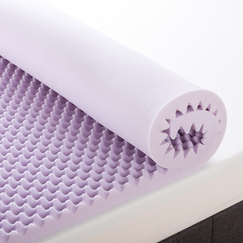 2 Inch Egg Crate Memory Foam Mattress Topper with Soothing Lavender Infusion - Crown Comfort