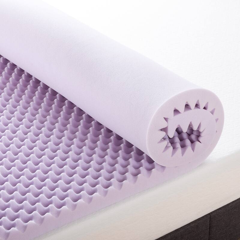 2 Inch Egg Crate Memory Foam Mattress Topper with Soothing Lavender Infusion - Crown Comfort