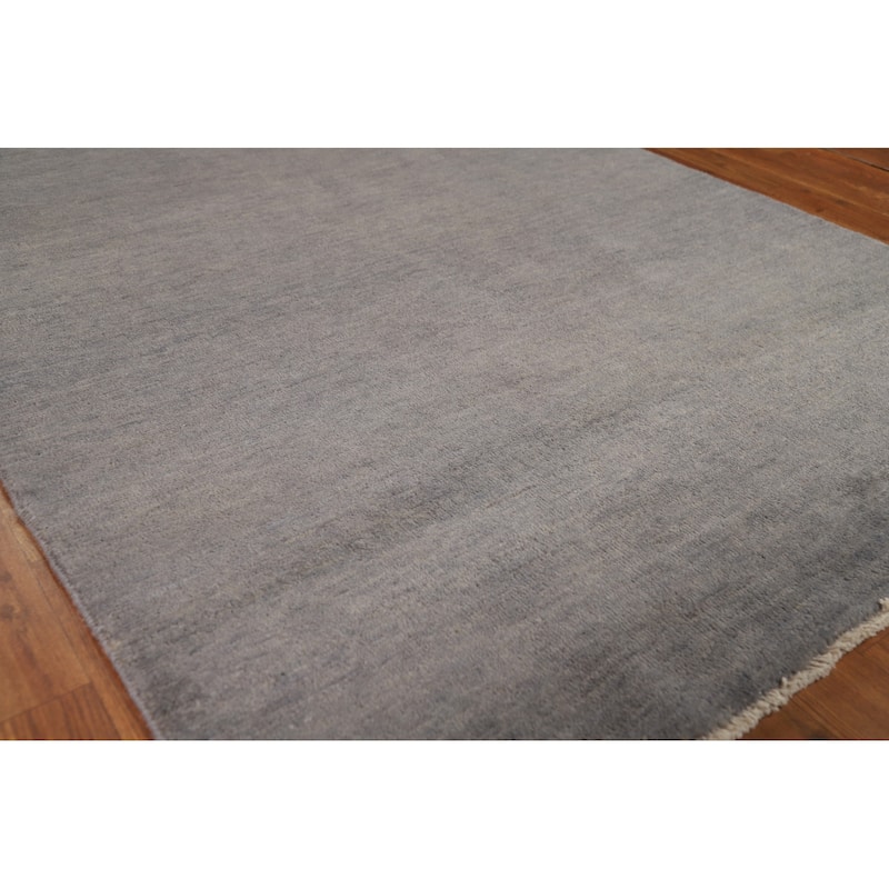 Hand Knotted Oriental 100% Wool Carpet Modern Modern Greys & Charcoal Gabbeh Area Rug - 5' 11'' X 4' 0''