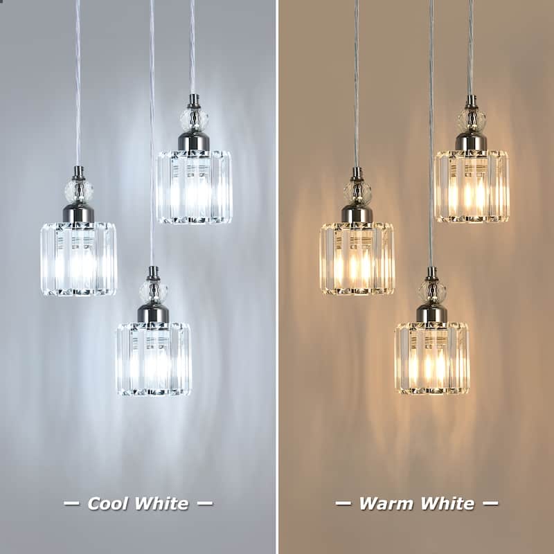 OYIPRO 3/5-Light Cluster Crystal Chandelier Kitchen Island Pendant Light