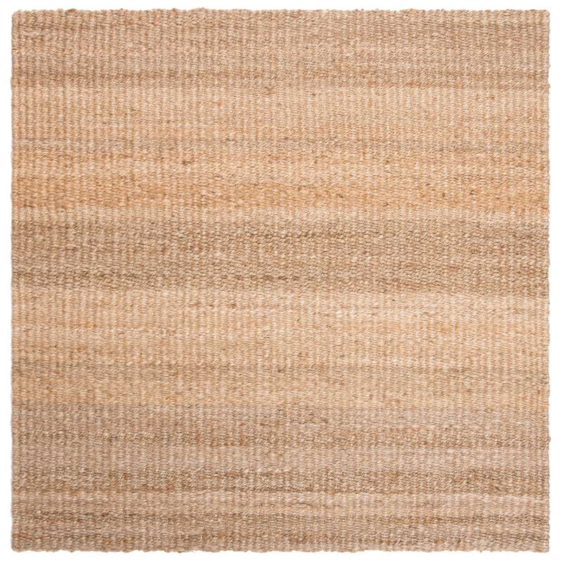 SAFAVIEH, Handmade Natural Fiber Valery Casual Solid Jute Rug - 5' Square - Natural