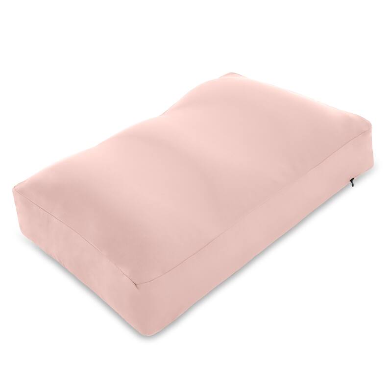 Premium Microbead Pillow, Anti-Aging, Silk like Cover, Cream Peach - Cream Peach - Medium
