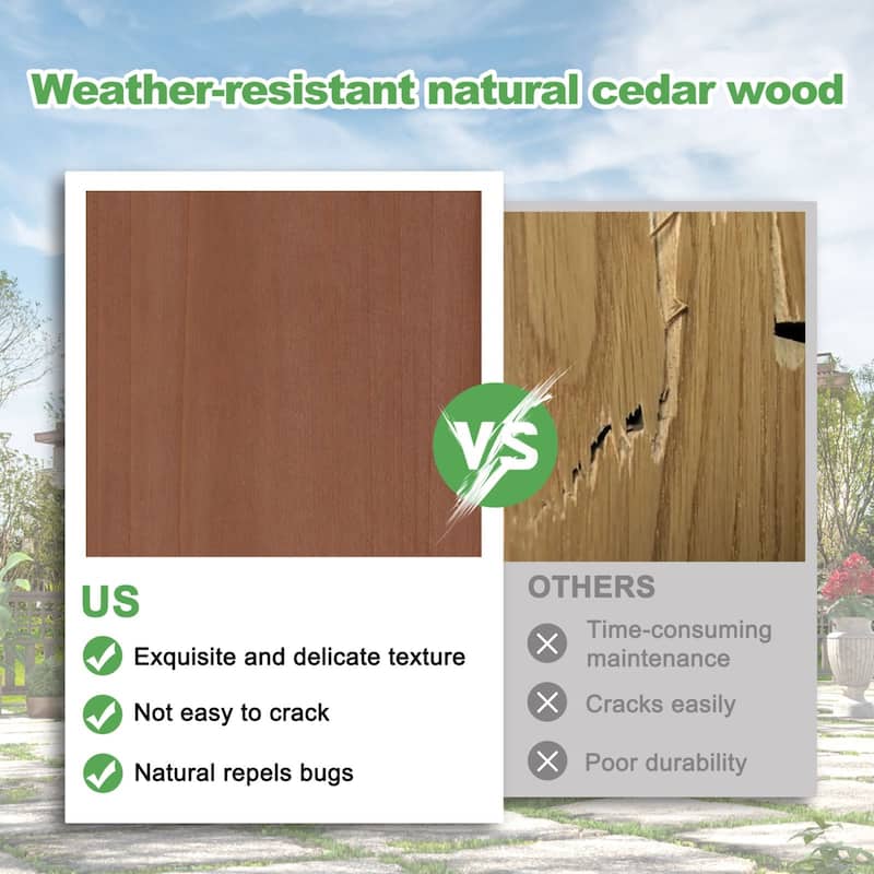 VEIKOUS Outdoor Cedar Wood Pergola Gazebo Kit with Flat Roof Trellis for Patio, Deck, Garden and Backyard