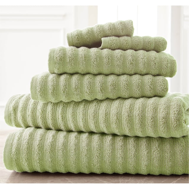 Modern Threads Wavy Luxury Spa Collection 6-piece Quick Dry Towel Set - Sage