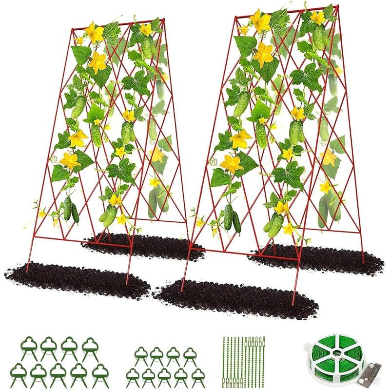 Foldable Cucumber Trellis, Outdoor Garden Trellis for Climbing Plants