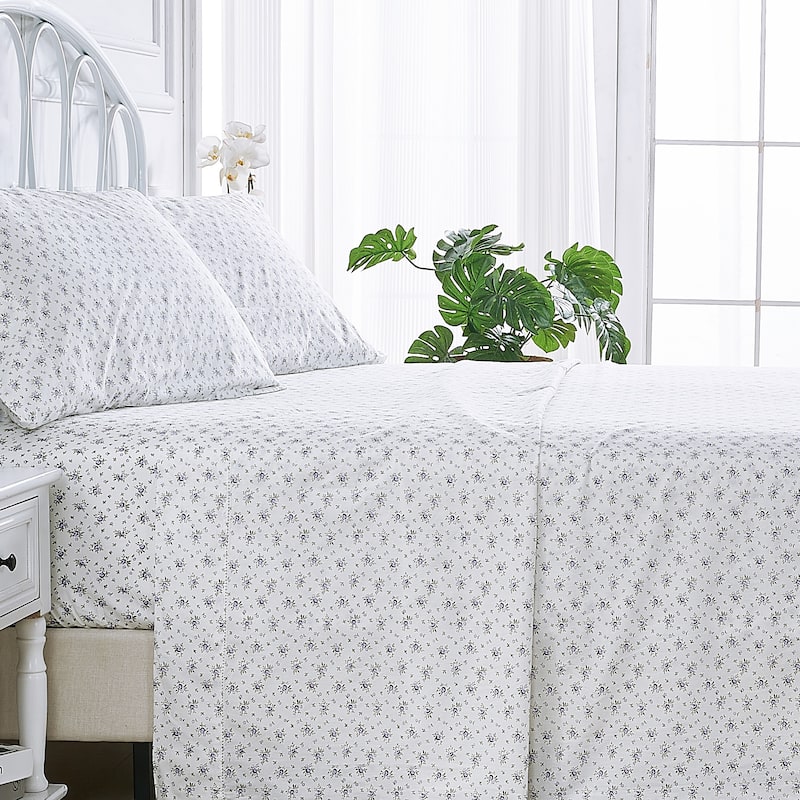 La Fleur Percale Cotton Sheet Set