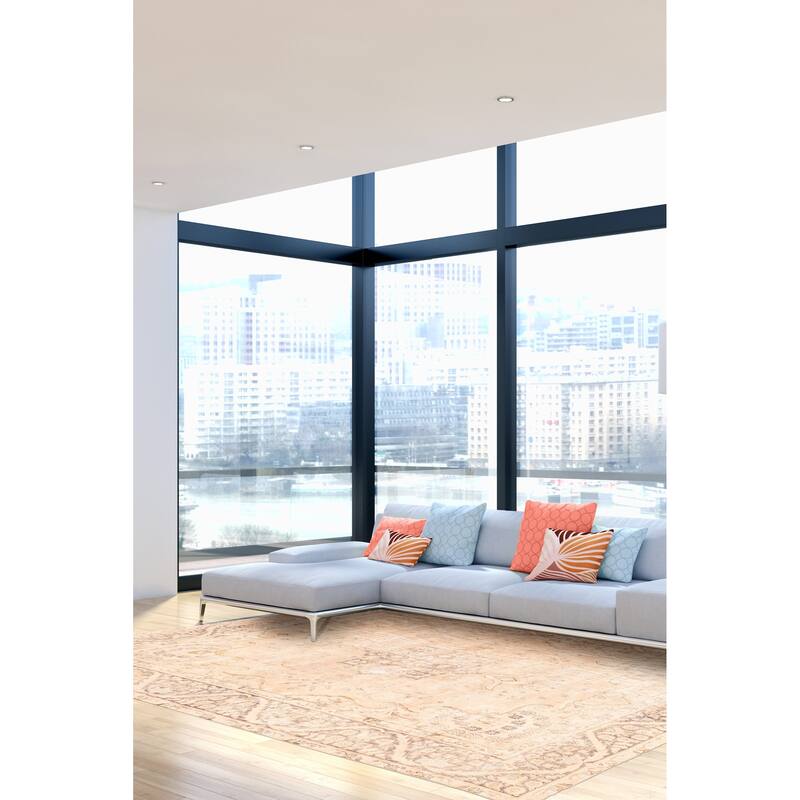 ECARPETGALLERY Hand-knotted Antalya Vintage Blush Wool Rug - 8'8 x 11'11